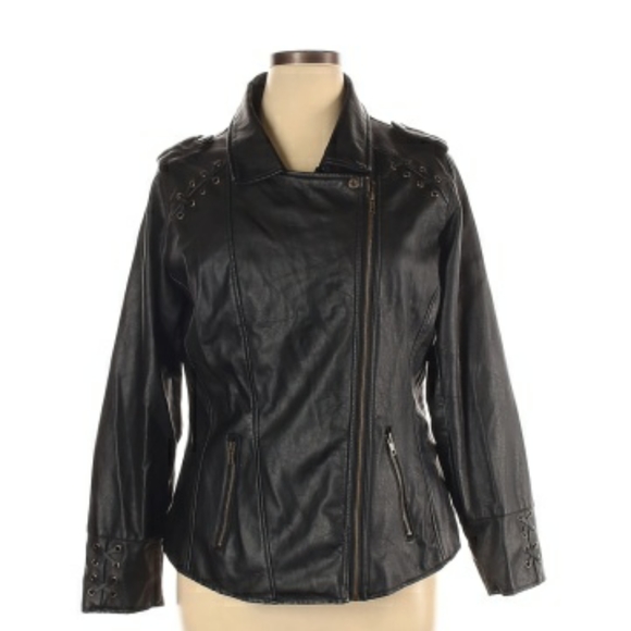 Faux leather jacket - Picture 1 of 8